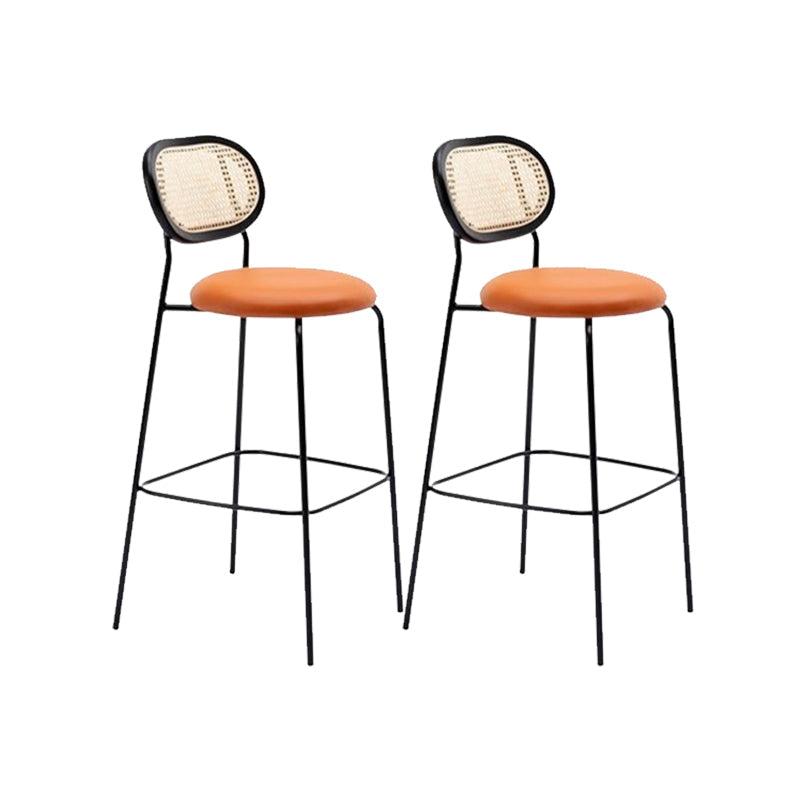 Taburetes de comedor con respaldo bajo Taburetes de bar sin brazos contemporáneos con base de metal