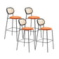Taburetes de comedor con respaldo bajo Taburetes de bar sin brazos contemporáneos con base de metal
