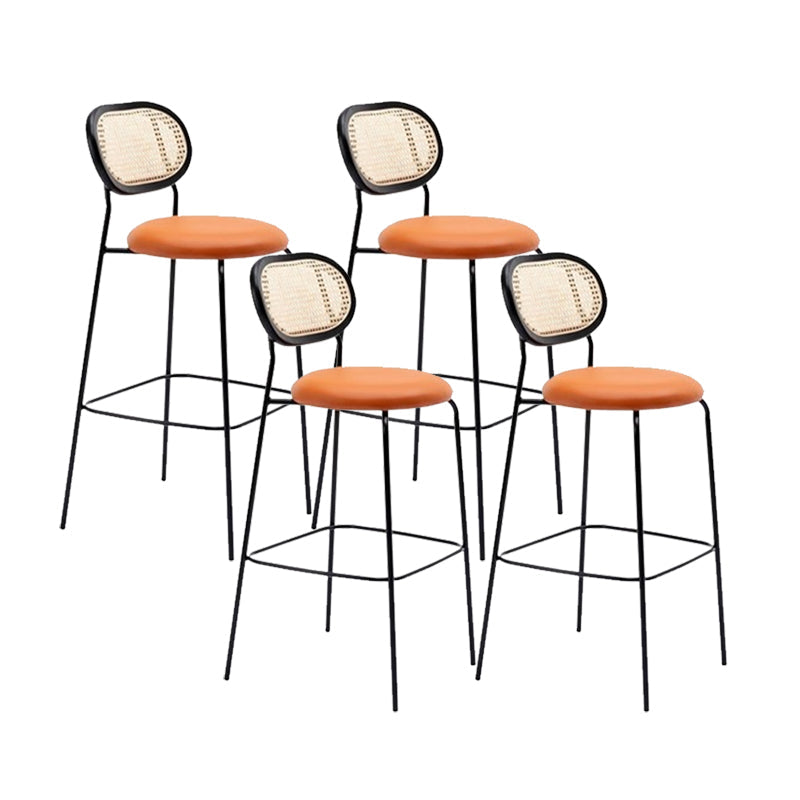 Taburetes de comedor con respaldo bajo Taburetes de bar sin brazos contemporáneos con base de metal