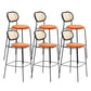 Taburetes de comedor con respaldo bajo Taburetes de bar sin brazos contemporáneos con base de metal