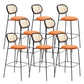 Taburetes de comedor con respaldo bajo Taburetes de bar sin brazos contemporáneos con base de metal