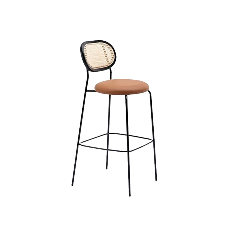 Taburetes de comedor con respaldo bajo Taburetes de bar sin brazos contemporáneos con base de metal