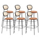 Taburetes de comedor con respaldo bajo Taburetes de bar sin brazos contemporáneos con base de metal