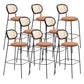 Taburetes de comedor con respaldo bajo Taburetes de bar sin brazos contemporáneos con base de metal