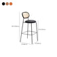Taburetes de comedor con respaldo bajo Taburetes de bar sin brazos contemporáneos con base de metal