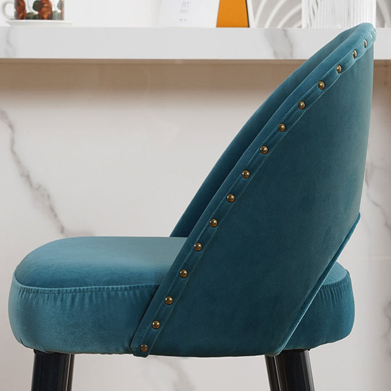 Sgabelli da bar in velluto con gambe in legno di quercia finitura opaca industriale sgabelli interni