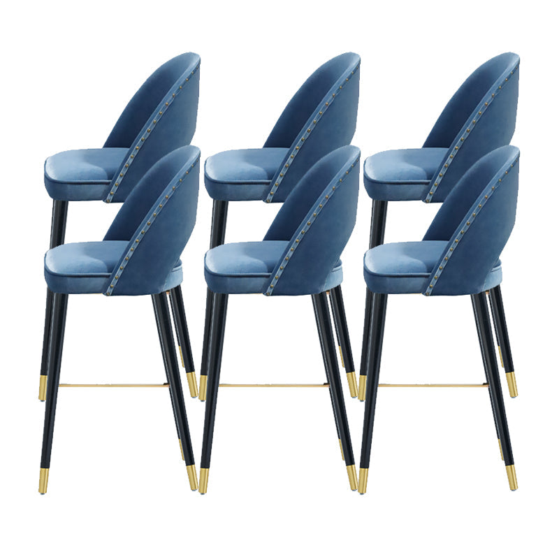 Sgabelli da bar in velluto con gambe in legno di quercia finitura opaca industriale sgabelli interni