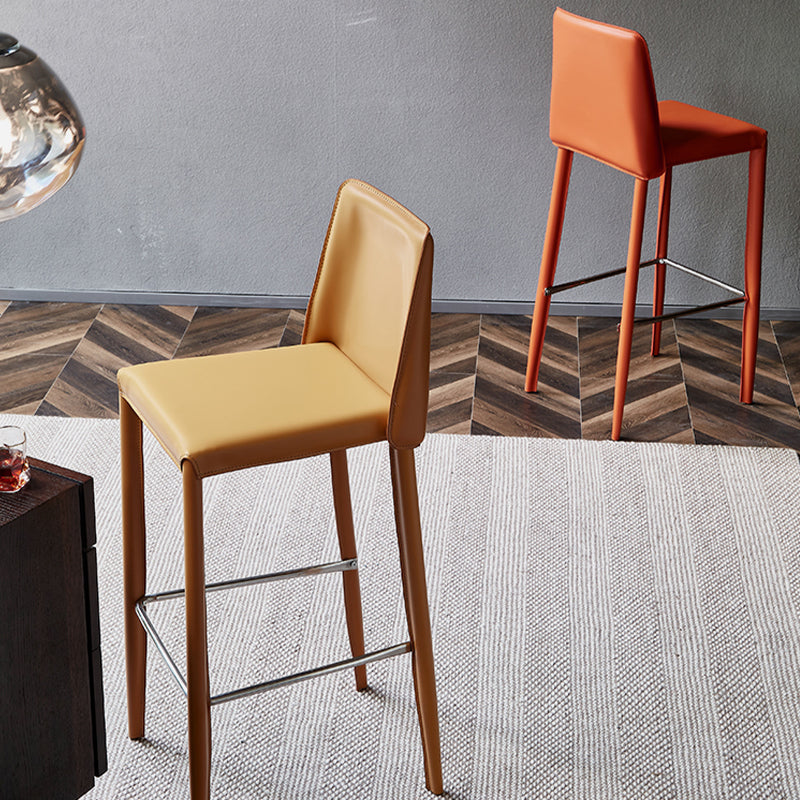 Sgabello da bar in pelle moderna sgabello da banco posteriore per sala da pranzo