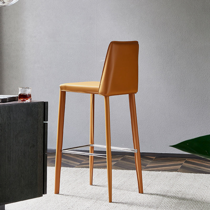 Sgabello da bar in pelle moderna sgabello da banco posteriore per sala da pranzo