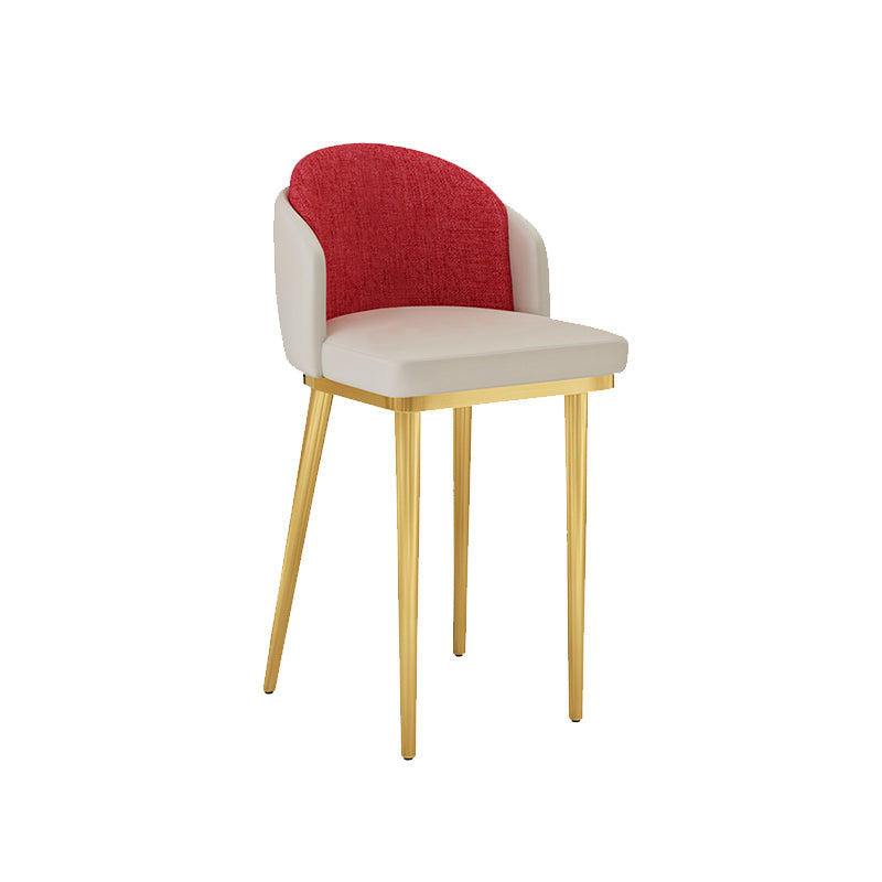 Linen Counter Chairs with Metal Frame Glam Indoor Counter Stools