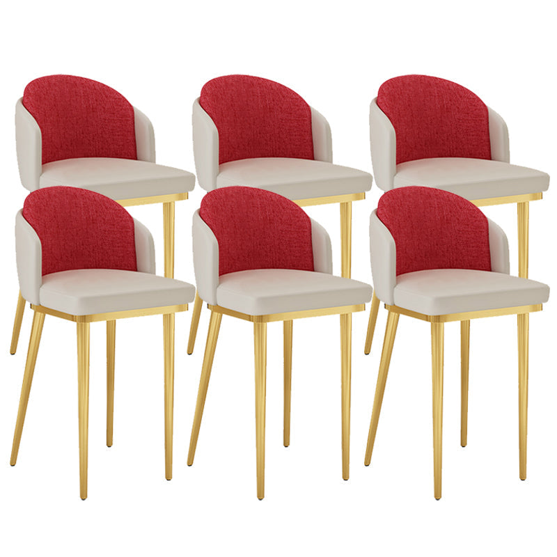 Linen Counter Chairs with Metal Frame Glam Indoor Counter Stools