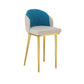 Linen Counter Chairs with Metal Frame Glam Indoor Counter Stools