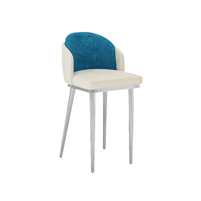 Linen Counter Chairs with Metal Frame Glam Indoor Counter Stools
