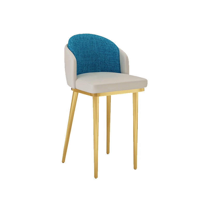 Linen Counter Chairs with Metal Frame Glam Indoor Counter Stools