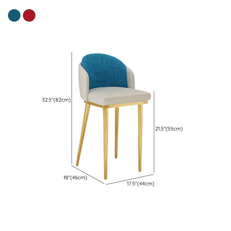 Linen Counter Chairs with Metal Frame Glam Indoor Counter Stools