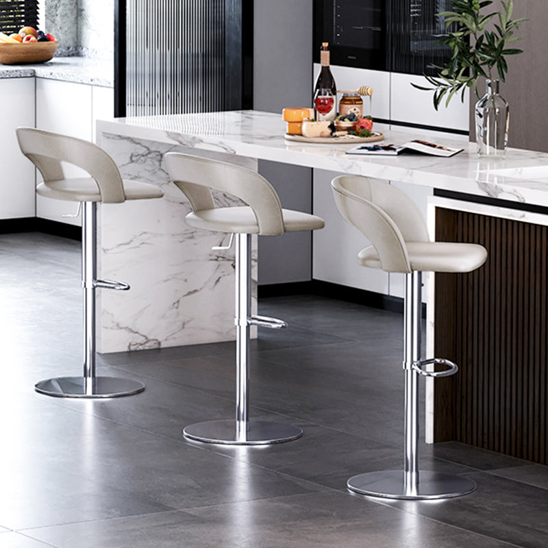 Leather Bar Stool Low Back Counter Stool for Bristol with Swivel