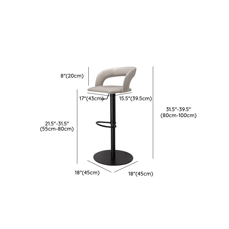 Leather Bar Stool Low Back Counter Stool for Bristol with Swivel