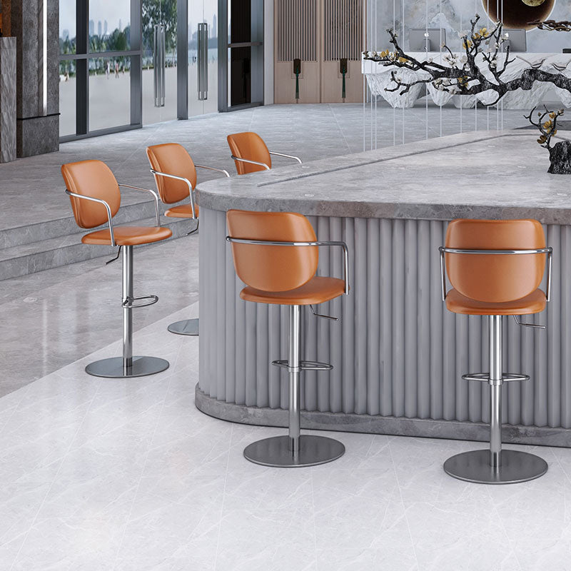 Sgabello da bar in pelle industriale sgabello da cornice regolabile per Bristol