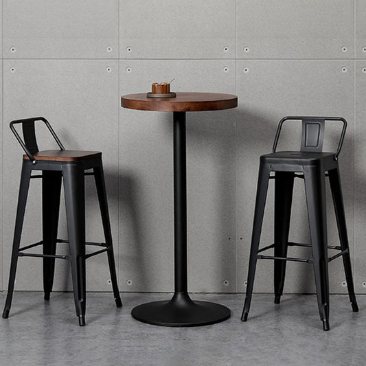 Contemporary Metal Bar Stool Low Back Dining Stool with Footrest Clearhalo 'Bar Furniture' 'Bar Stools' 'bar_stools' 'furn' 'furn_bar_stools' 'Furniture' 'Kitchen & Dining Furniture' 6769218