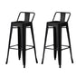 Contemporary Metal Bar Stool Low Back Dining Stool with Footrest Metal Black 2 Piece Set Clearhalo 'Bar Furniture' 'Bar Stools' 'bar_stools' 'furn' 'furn_bar_stools' 'Furniture' 'Kitchen & Dining Furniture' 6769219