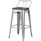Contemporary Metal Bar Stool Low Back Dining Stool with Footrest Clearhalo 'Bar Furniture' 'Bar Stools' 'bar_stools' 'furn' 'furn_bar_stools' 'Furniture' 'Kitchen & Dining Furniture' 6769220