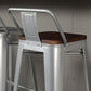 Contemporary Metal Bar Stool Low Back Dining Stool with Footrest Clearhalo 'Bar Furniture' 'Bar Stools' 'bar_stools' 'furn' 'furn_bar_stools' 'Furniture' 'Kitchen & Dining Furniture' 6769227