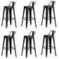 Contemporary Metal Bar Stool Low Back Dining Stool with Footrest Wood Black 6 Piece Set Clearhalo 'Bar Furniture' 'Bar Stools' 'bar_stools' 'furn' 'furn_bar_stools' 'Furniture' 'Kitchen & Dining Furniture' 6769236