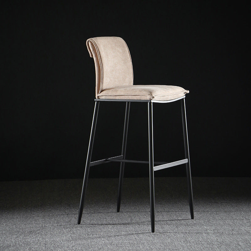 Armless Bar Stool Contemporary Low Back Dining Stool with Footrest Brown 1 Piece Clearhalo 'Bar Furniture' 'Bar Stools' 'bar_stools' 'furn' 'furn_bar_stools' 'Furniture' 'Kitchen & Dining Furniture' 6769251