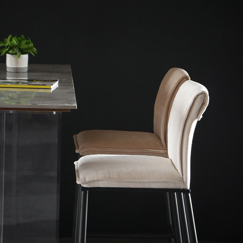 Armless Bar Stool Contemporary Low Back Dining Stool with Footrest Clearhalo 'Bar Furniture' 'Bar Stools' 'bar_stools' 'furn' 'furn_bar_stools' 'Furniture' 'Kitchen & Dining Furniture' 6769252