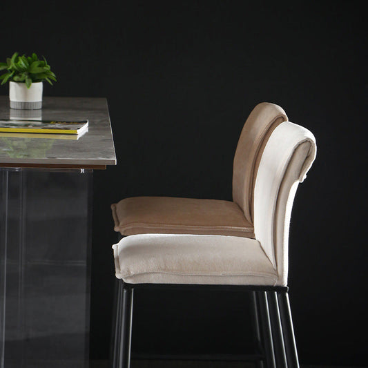 Armless Bar Stool Contemporary Low Back Dining Stool with Footrest Clearhalo 'Bar Furniture' 'Bar Stools' 'bar_stools' 'furn' 'furn_bar_stools' 'Furniture' 'Kitchen & Dining Furniture' 6769252