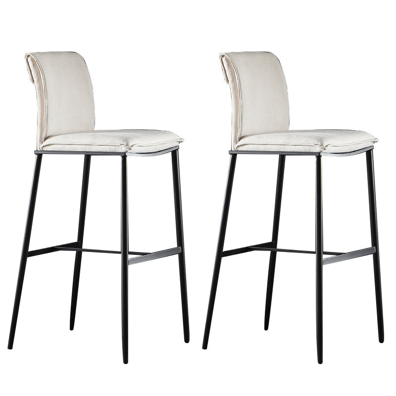 Armless Bar Stool Contemporary Low Back Dining Stool with Footrest Beige 2 Piece Set Clearhalo 'Bar Furniture' 'Bar Stools' 'bar_stools' 'furn' 'furn_bar_stools' 'Furniture' 'Kitchen & Dining Furniture' 6769256