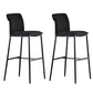 Armless Bar Stool Contemporary Low Back Dining Stool with Footrest Black 2 Piece Set Clearhalo 'Bar Furniture' 'Bar Stools' 'bar_stools' 'furn' 'furn_bar_stools' 'Furniture' 'Kitchen & Dining Furniture' 6769257