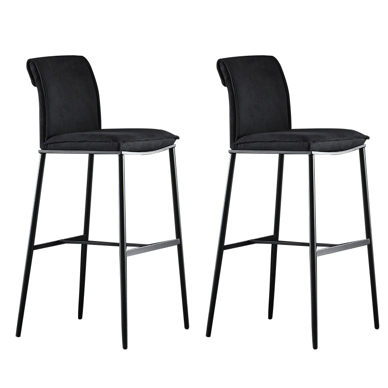 Armless Bar Stool Contemporary Low Back Dining Stool with Footrest Black 2 Piece Set Clearhalo 'Bar Furniture' 'Bar Stools' 'bar_stools' 'furn' 'furn_bar_stools' 'Furniture' 'Kitchen & Dining Furniture' 6769257