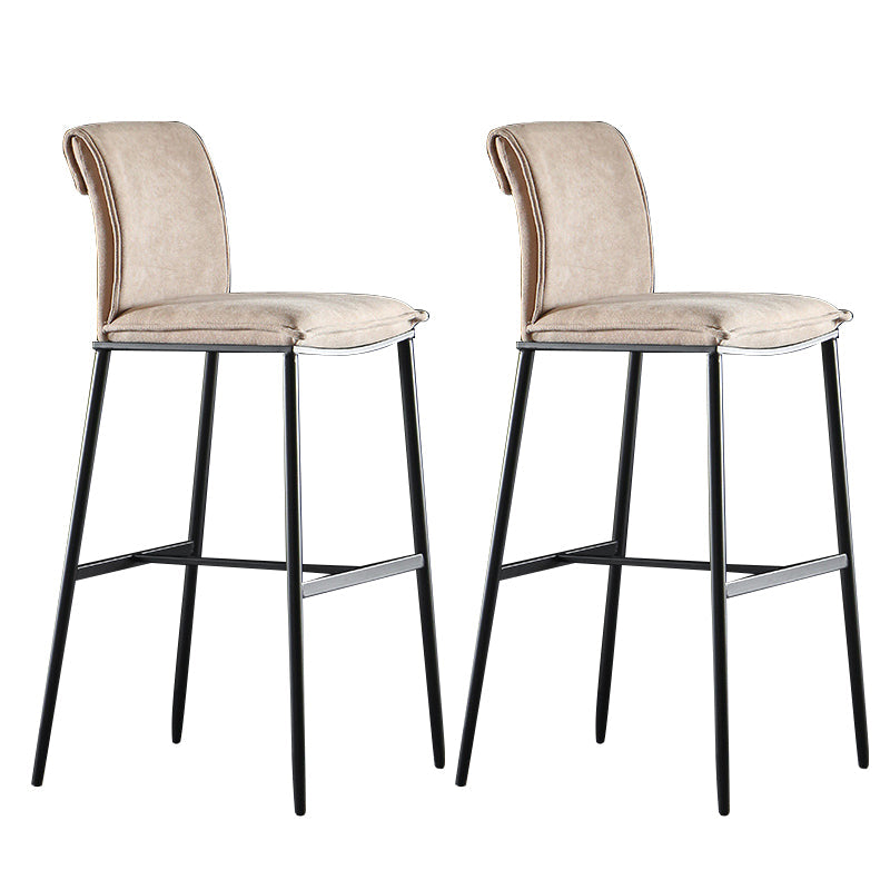 Armless Bar Stool Contemporary Low Back Dining Stool with Footrest Brown 2 Piece Set Clearhalo 'Bar Furniture' 'Bar Stools' 'bar_stools' 'furn' 'furn_bar_stools' 'Furniture' 'Kitchen & Dining Furniture' 6769258