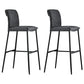 Armless Bar Stool Contemporary Low Back Dining Stool with Footrest Gray 2 Piece Set Clearhalo 'Bar Furniture' 'Bar Stools' 'bar_stools' 'furn' 'furn_bar_stools' 'Furniture' 'Kitchen & Dining Furniture' 6769259