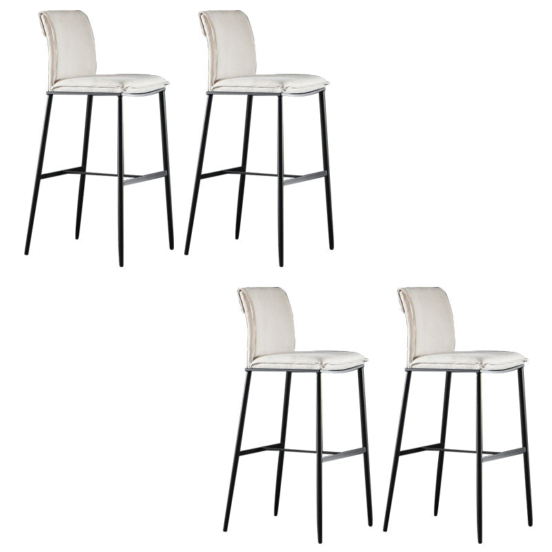 Armless Bar Stool Contemporary Low Back Dining Stool with Footrest Beige 4 Piece Set Clearhalo 'Bar Furniture' 'Bar Stools' 'bar_stools' 'furn' 'furn_bar_stools' 'Furniture' 'Kitchen & Dining Furniture' 6769260