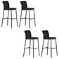 Armless Bar Stool Contemporary Low Back Dining Stool with Footrest Black 4 Piece Set Clearhalo 'Bar Furniture' 'Bar Stools' 'bar_stools' 'furn' 'furn_bar_stools' 'Furniture' 'Kitchen & Dining Furniture' 6769261
