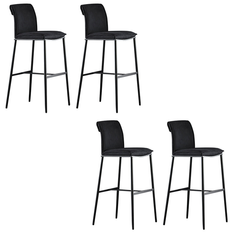 Armless Bar Stool Contemporary Low Back Dining Stool with Footrest Black 4 Piece Set Clearhalo 'Bar Furniture' 'Bar Stools' 'bar_stools' 'furn' 'furn_bar_stools' 'Furniture' 'Kitchen & Dining Furniture' 6769261
