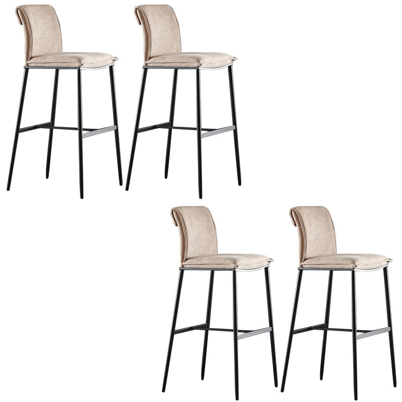 Armless Bar Stool Contemporary Low Back Dining Stool with Footrest Brown 4 Piece Set Clearhalo 'Bar Furniture' 'Bar Stools' 'bar_stools' 'furn' 'furn_bar_stools' 'Furniture' 'Kitchen & Dining Furniture' 6769262