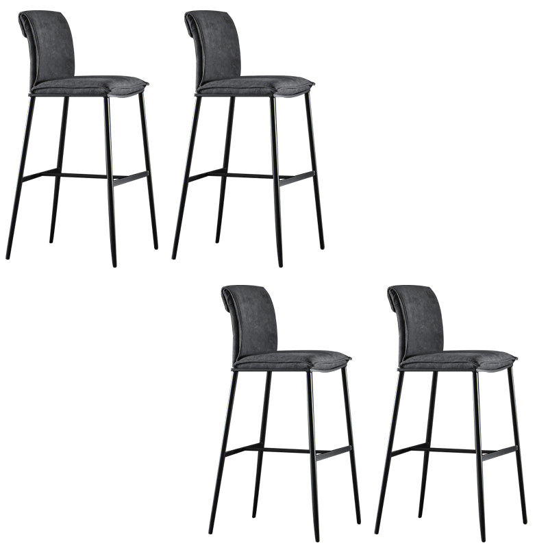Armless Bar Stool Contemporary Low Back Dining Stool with Footrest Gray 4 Piece Set Clearhalo 'Bar Furniture' 'Bar Stools' 'bar_stools' 'furn' 'furn_bar_stools' 'Furniture' 'Kitchen & Dining Furniture' 6769263