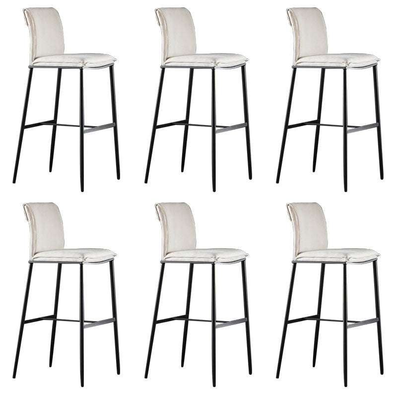 Armless Bar Stool Contemporary Low Back Dining Stool with Footrest Beige 6 Piece Set Clearhalo 'Bar Furniture' 'Bar Stools' 'bar_stools' 'furn' 'furn_bar_stools' 'Furniture' 'Kitchen & Dining Furniture' 6769264