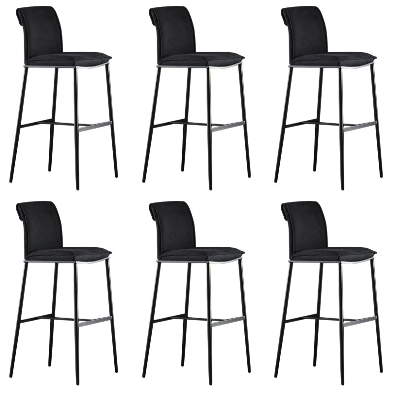 Armless Bar Stool Contemporary Low Back Dining Stool with Footrest Black 6 Piece Set Clearhalo 'Bar Furniture' 'Bar Stools' 'bar_stools' 'furn' 'furn_bar_stools' 'Furniture' 'Kitchen & Dining Furniture' 6769265