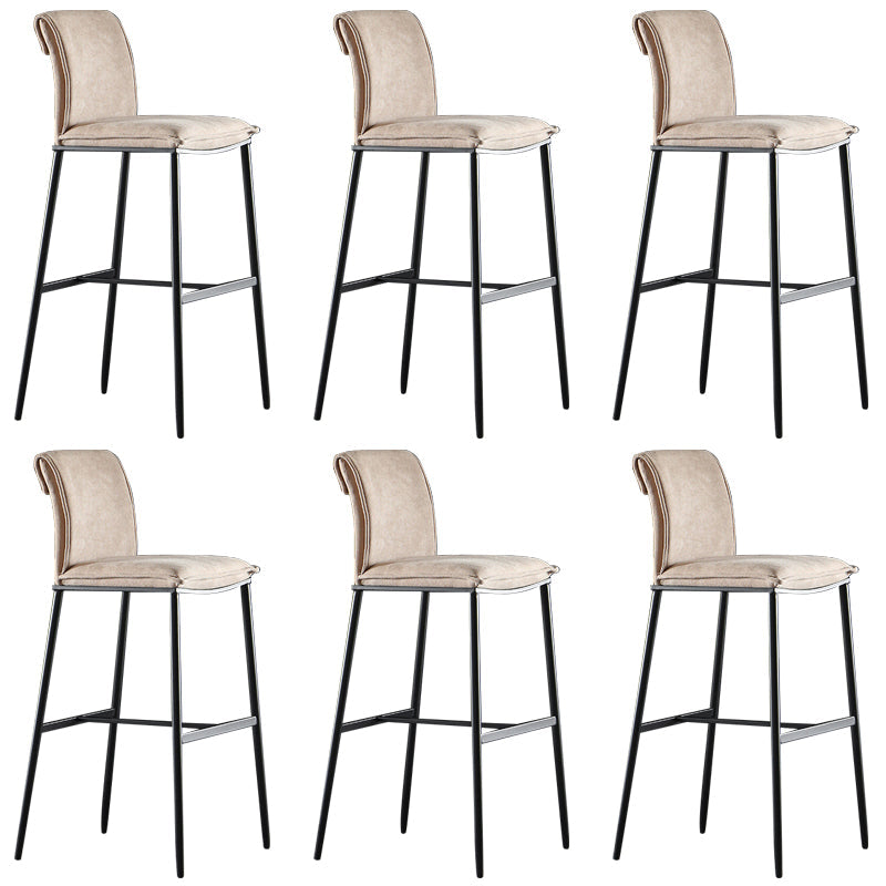 Armless Bar Stool Contemporary Low Back Dining Stool with Footrest Brown 6 Piece Set Clearhalo 'Bar Furniture' 'Bar Stools' 'bar_stools' 'furn' 'furn_bar_stools' 'Furniture' 'Kitchen & Dining Furniture' 6769266