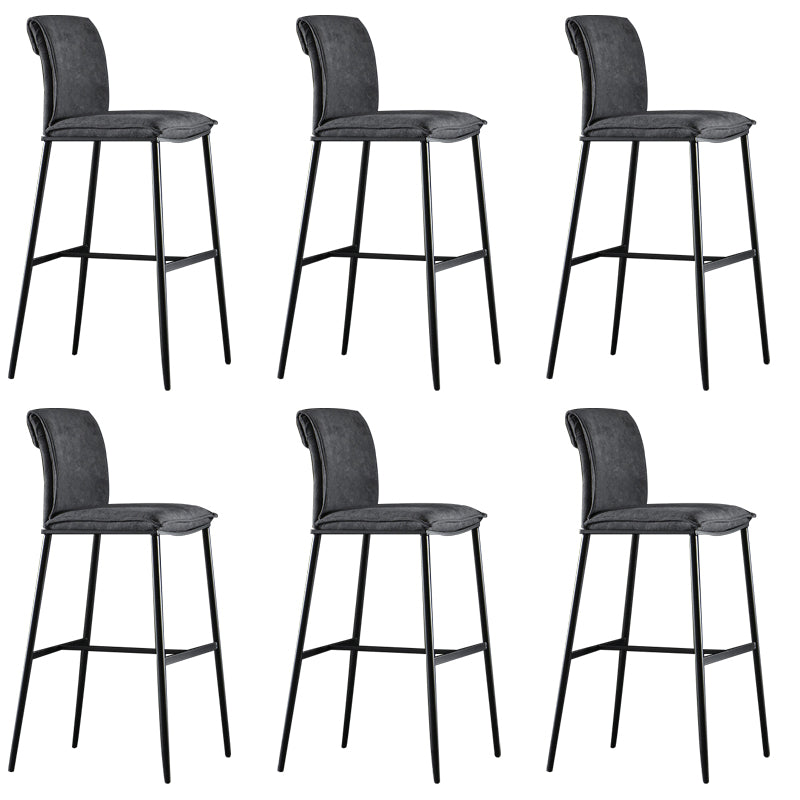 Armless Bar Stool Contemporary Low Back Dining Stool with Footrest Gray 6 Piece Set Clearhalo 'Bar Furniture' 'Bar Stools' 'bar_stools' 'furn' 'furn_bar_stools' 'Furniture' 'Kitchen & Dining Furniture' 6769267