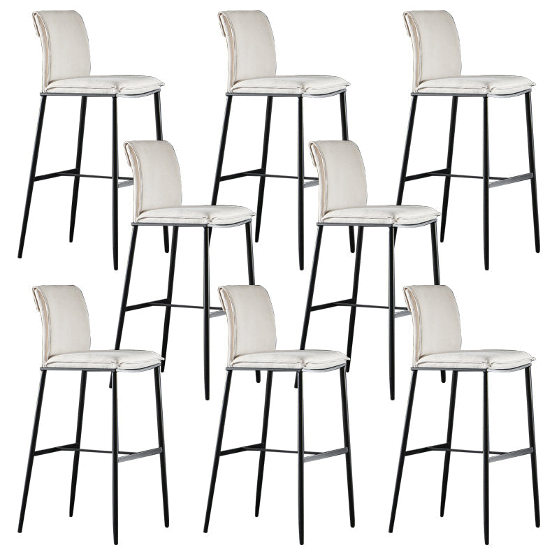 Armless Bar Stool Contemporary Low Back Dining Stool with Footrest Beige 8 Piece Set Clearhalo 'Bar Furniture' 'Bar Stools' 'bar_stools' 'furn' 'furn_bar_stools' 'Furniture' 'Kitchen & Dining Furniture' 6769268
