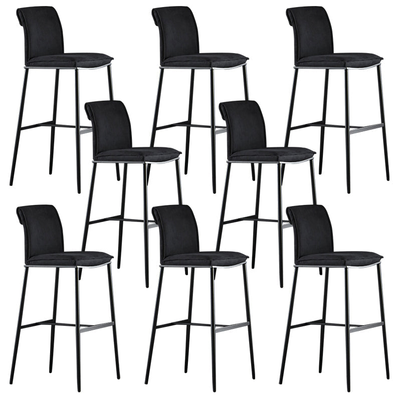 Armless Bar Stool Contemporary Low Back Dining Stool with Footrest Black 8 Piece Set Clearhalo 'Bar Furniture' 'Bar Stools' 'bar_stools' 'furn' 'furn_bar_stools' 'Furniture' 'Kitchen & Dining Furniture' 6769269