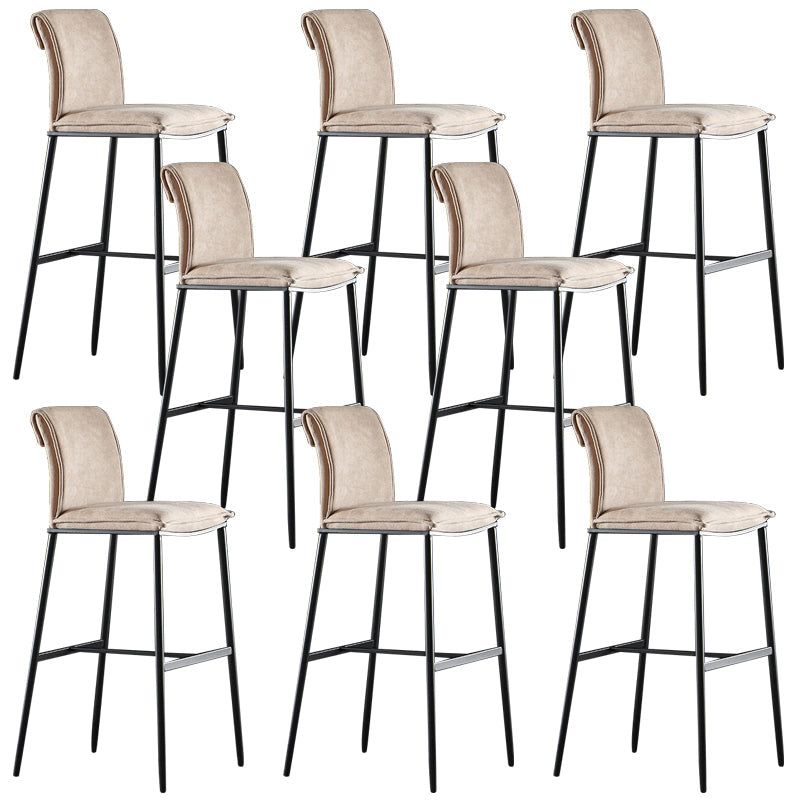 Armless Bar Stool Contemporary Low Back Dining Stool with Footrest Brown 8 Piece Set Clearhalo 'Bar Furniture' 'Bar Stools' 'bar_stools' 'furn' 'furn_bar_stools' 'Furniture' 'Kitchen & Dining Furniture' 6769270
