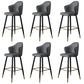 Glam Leather Bar Stool Backrest Counter Stool with Metal Legs