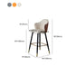 Glam Leather Bar Stool Backrest Counter Stool with Metal Legs