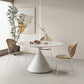 Contemporary Round Dining Table Sintered Stone Table with Metal Base 39.4"L x 39.4"W x 29.1"H Without Chairs Clearhalo 'Dining Tables & Seating' 'Dining Tables' 'dining_table' 'furn' 'furn_dining_table' 'Furniture' 'Kitchen & Dining Furniture' 6769377